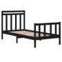 Estructura de cama madera maciza individual negra 75x190 cm de vidaXL, Camas y somieres - Ref: Foro24-3105344, Precio: 122,02 €