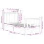 Estructura de cama madera maciza individual negra 75x190 cm de vidaXL, Camas y somieres - Ref: Foro24-3105344, Precio: 122,02 €