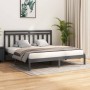 Estructura de cama de madera maciza de pino gris 200x200 cm de vidaXL, Camas y somieres - Ref: Foro24-3105272, Precio: 161,40...