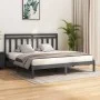 Solid gray pine wood bed frame 200x200 cm by vidaXL, Beds and slatted bases - Ref: Foro24-3105272, Price: 159,45 €, Discount: %