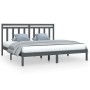 Estructura de cama de madera maciza de pino gris 200x200 cm de vidaXL, Camas y somieres - Ref: Foro24-3105272, Precio: 161,40...