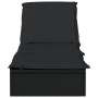 Tumbona 1 ud con cojín ratán sintético negro 201x55x62 cm de vidaXL, Tumbonas - Ref: Foro24-319632, Precio: 144,72 €, Descuen...