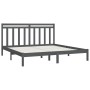 Bettgestell aus massivem, grauem Kiefernholz, 200 x 200 cm von vidaXL, Betten und Lattenroste - Ref: Foro24-3105272, Preis: 1...