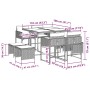 Set comedor jardín 9 pzas y cojines ratán sintético gris