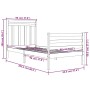 Estructura de cama madera maciza 90x200 cm de vidaXL, Camas y somieres - Ref: Foro24-3105300, Precio: 90,53 €, Descuento: %