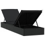 Tumbona 1 ud con cojín ratán sintético negro 201x55x62 cm de vidaXL, Tumbonas - Ref: Foro24-319632, Precio: 144,72 €, Descuen...