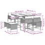 Set de comedor de jardín 9 pzas y cojines ratán sintético negro