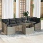 Conjunto de sofá de jardín 8 pcs Gris claro ratán sintético en Sofás de exterior | Comprar online en Foro24