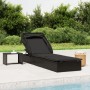 Tumbona con toldo plegable ratán sintético negro 213x63x97cm de vidaXL, Tumbonas - Ref: Foro24-319640, Precio: 146,70 €, Desc...