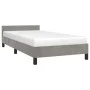 Light gray velvet bed frame with headboard 90x190 cm by vidaXL, Beds and slatted bases - Ref: Foro24-347543, Price: 100,79 €,...