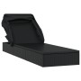 Tumbona con toldo plegable ratán sintético negro 213x63x97cm de vidaXL, Tumbonas - Ref: Foro24-319640, Precio: 146,70 €, Desc...