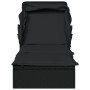 Tumbona con toldo plegable ratán sintético negro 213x63x97cm de vidaXL, Tumbonas - Ref: Foro24-319640, Precio: 146,70 €, Desc...