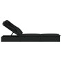 Tumbona con toldo plegable ratán sintético negro 213x63x97cm de vidaXL, Tumbonas - Ref: Foro24-319640, Precio: 146,70 €, Desc...