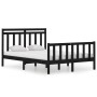 Estructura de cama de madera maciza negra 140x190 cm de vidaXL, Camas y somieres - Ref: Foro24-3105364, Precio: 176,76 €, Des...