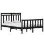 Estructura de cama de madera maciza negra 140x190 cm de vidaXL, Camas y somieres - Ref: Foro24-3105364, Precio: 176,76 €, Des...
