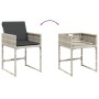 Set comedor jardín y cojines 13 pzas ratán sintético gris claro