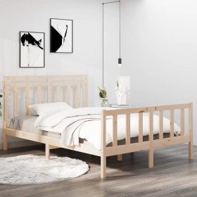 Estructura de cama de madera maciza 140x190 cm