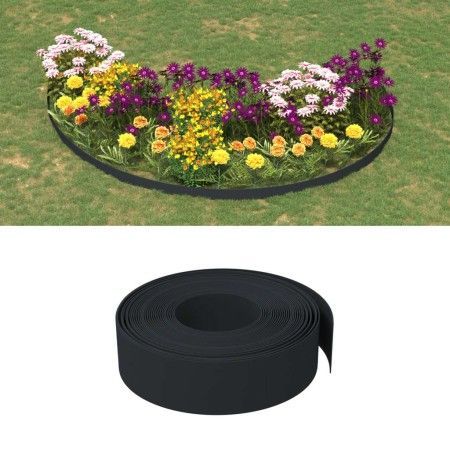 Black polyethylene garden border 10 m 15 cm by vidaXL, Garden edging and edging - Ref: Foro24-154397, Price: 29,78 €, Discoun...