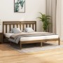 Honey brown solid pine wood bed frame 200x200 cm by vidaXL, Beds and slatted bases - Ref: Foro24-3105273, Price: 160,48 €, Di...