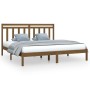 Honey brown solid pine wood bed frame 200x200 cm by vidaXL, Beds and slatted bases - Ref: Foro24-3105273, Price: 160,48 €, Di...