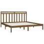 Honey brown solid pine wood bed frame 200x200 cm by vidaXL, Beds and slatted bases - Ref: Foro24-3105273, Price: 160,48 €, Di...