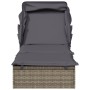 Liege mit klappbarer Markise, graues synthetisches Rattan, 213 x 63 x 97 cm von vidaXL, Liegen - Ref: Foro24-319639, Preis: 1...