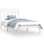 Solid white pine wood bed frame 100x200 cm by vidaXL, Beds and slatted bases - Ref: Foro24-3105241, Price: 102,55 €, Discount: %