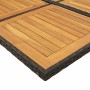Set comedor de jardín con cojines 15 pzas ratán sintético negro
