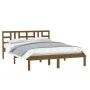 Estructura de cama madera maciza de pino marrón miel 200x200 cm de vidaXL, Camas y somieres - Ref: Foro24-3105428, Precio: 15...
