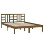 Estructura de cama madera maciza de pino marrón miel 200x200 cm de vidaXL, Camas y somieres - Ref: Foro24-3105428, Precio: 15...