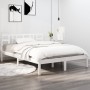 Weißer Massivholzbettrahmen 140x200 cm von vidaXL, Betten und Lattenroste - Ref: Foro24-3105406, Preis: 121,52 €, Rabatt: %