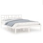 Weißer Massivholzbettrahmen 140x200 cm von vidaXL, Betten und Lattenroste - Ref: Foro24-3105406, Preis: 121,52 €, Rabatt: %