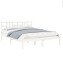 Weißer Massivholzbettrahmen 140x200 cm von vidaXL, Betten und Lattenroste - Ref: Foro24-3105406, Preis: 121,52 €, Rabatt: %
