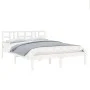 White solid wood bed frame 140x200 cm by vidaXL, Beds and slatted bases - Ref: Foro24-3105406, Price: 119,97 €, Discount: %
