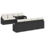 Conjunto de sofá de jardín 7 pcs Negro y crema 100 x 55 x 73 cm