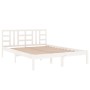 Weißer Massivholzbettrahmen 140x200 cm von vidaXL, Betten und Lattenroste - Ref: Foro24-3105406, Preis: 121,52 €, Rabatt: %