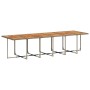 Set comedor de jardín 17 pzas y cojines ratán sintético gris