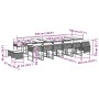 Set comedor de jardín 17 pzas y cojines ratán sintético gris