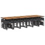 Set de muebles jardín 17 pzas con cojines ratán sintético negro