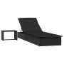 Tumbona 1 ud con mesita ratán sintético negro de vidaXL, Tumbonas - Ref: Foro24-319634, Precio: 163,42 €, Descuento: %