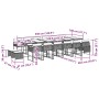 Set de muebles jardín 17 pzas con cojines ratán sintético negro