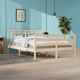 Solid wood bed frame 160x200 cm by vidaXL, Beds and slatted bases - Ref: Foro24-3105325, Price: 135,60 €, Discount: %