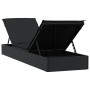 Tumbona 1 ud con mesita ratán sintético negro de vidaXL, Tumbonas - Ref: Foro24-319634, Precio: 163,42 €, Descuento: %