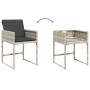 Set comedor jardín y cojines 13 pzas ratán sintético gris claro