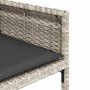 Set comedor jardín y cojines 13 pzas ratán sintético gris claro