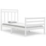 Weißer Massivholzbettrahmen 100x200 cm von vidaXL, Betten und Lattenroste - Ref: Foro24-3105306, Preis: 116,33 €, Rabatt: %
