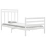 Weißer Massivholzbettrahmen 100x200 cm von vidaXL, Betten und Lattenroste - Ref: Foro24-3105306, Preis: 116,33 €, Rabatt: %