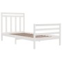 Weißer Massivholzbettrahmen 100x200 cm von vidaXL, Betten und Lattenroste - Ref: Foro24-3105306, Preis: 116,33 €, Rabatt: %