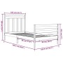 Weißer Massivholzbettrahmen 100x200 cm von vidaXL, Betten und Lattenroste - Ref: Foro24-3105306, Preis: 116,33 €, Rabatt: %