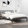 Estructura de cama de madera maciza de pino gris 200x200 cm de vidaXL, Camas y somieres - Ref: Foro24-3105427, Precio: 159,87...